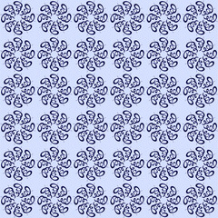 Seamless round abstract pattern on blue background
