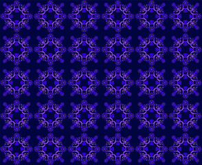 Beautiful seamless abstract pattern on a blue background in the form of wallpaper or fabric