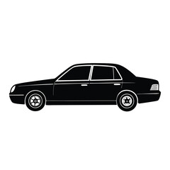 Obraz premium Sleek sedan car silhouette vector on white background 