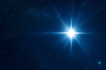 Obraz premium Radiant Christian Cross Shining Bright in the Starry Cosmos