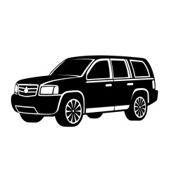 Fototapeta premium Balanced Crossover car Silhouette Vector on white background 