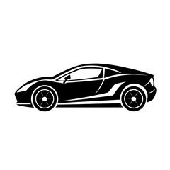 Obraz premium Aerodynamic Sports Car Silhouette Vector on white background 
