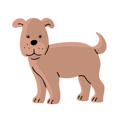 Cute dog. A pet is a friend. Little cheerful puppy. Animal character. Cartoon vector illustration isolated on white background