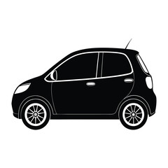 Compact Hatchback car Silhouette Vector
