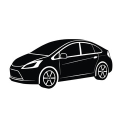 Sporty Coupe car  Silhouette Vector on white background 
