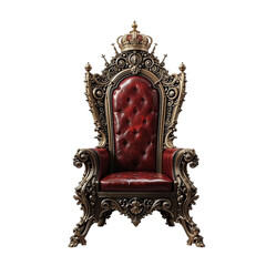 Royal throne armchair isolated on transparent background