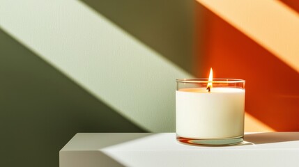 Macro Shot of Flickering Candle in Soft Light