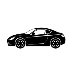 Obraz premium Sporty Coupe car Silhouette Vector on white background 