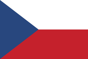 Realistic Czech Republic national flag 