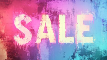 Sale on Abstract pastel holographic blurred grainy gradient banner background texture.