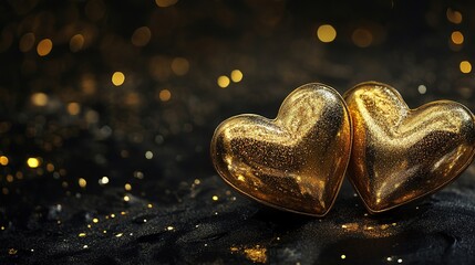 Naklejka premium Golden heart in the night