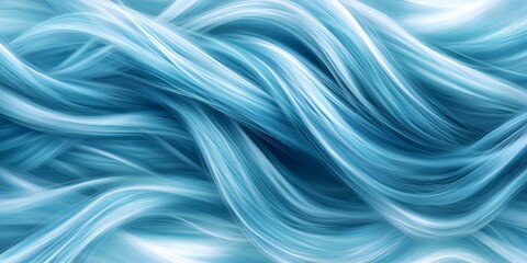 Fototapeta premium A vibrant, flowing abstract pattern featuring intertwining shades of blue, resembling waves or silk strands. Concept Abstract Art, Blue Color Palette, Flowing Designs, Intertwining Patterns