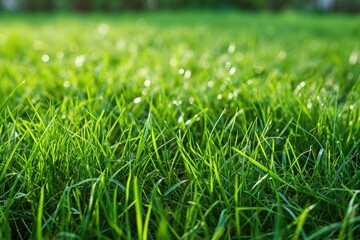 Fototapeta premium Lush Green Grass Background with Nature Texture for Landscapes and Gardens