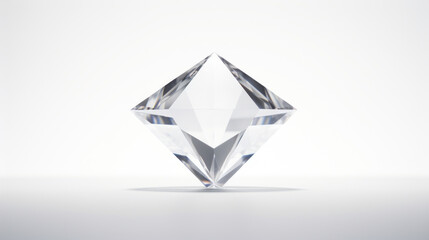 Brilliant Diamond Solitaire on a Luminous White Surface