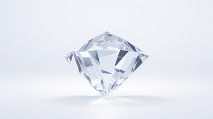 Brilliant Diamond Solitaire on a Luminous White Surface