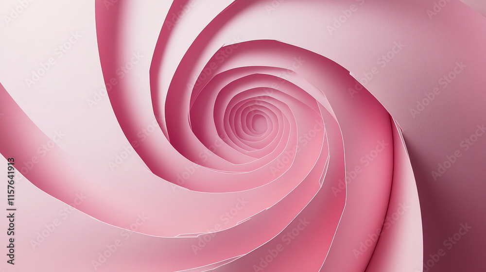 Aufkleber Abstract spiral pink paper layers creating a modern and artistic background design