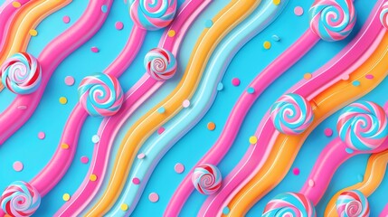 Fototapeta premium Sweet Candy stripe pattern wallpaper