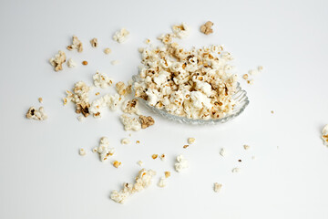 Popcorn in Elegant Glass Dish