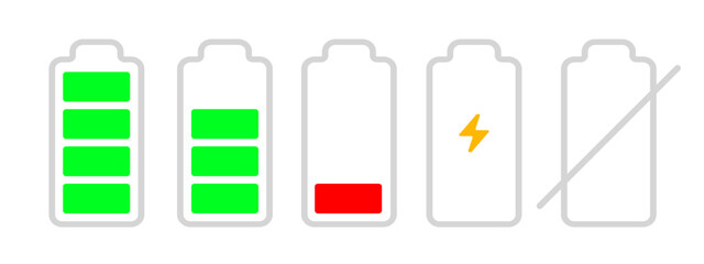 Level battery set icon Vertical vector illustration