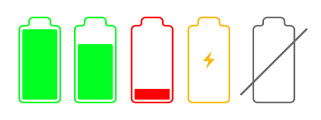 battery set icon Vertical vector illustration