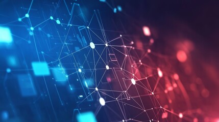 Obraz premium Abstract network connection, digital data flow, futuristic technology background