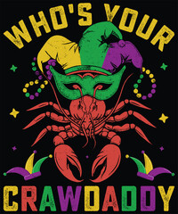 Mardi Gras T-Shirt, Women Mardi Gras T-Shirt, Crawfish Shirt, 
Mardi Gras Parade Gift, Louisiana Carnival Party, New Orleans Carnival Bow