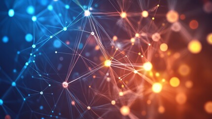 Fototapeta premium Abstract network connection, digital data, technology background