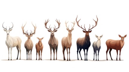 Obraz premium Illustration of a Gradient of Deer Evolution