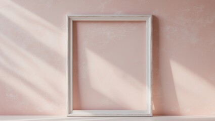 Fototapeta premium a close up of a picture frame on a pink wall