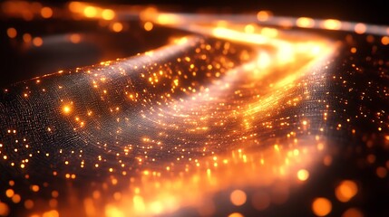 Fototapeta premium Abstract Gold Fabric With Sparkling Lights