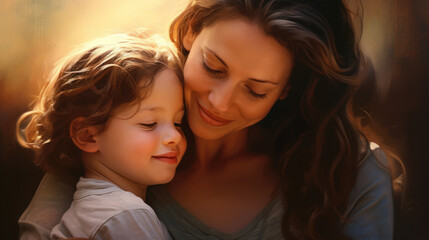 Loving Embrace Between Mother and Child
