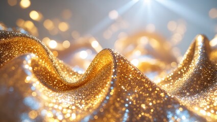 A striking golden glitter abstract background with bright lighting and vivid colors evoking a sense of elegance and vibrancy