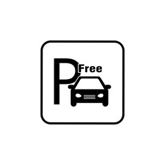 Free Parking seal stamp  icon isolated on white background.