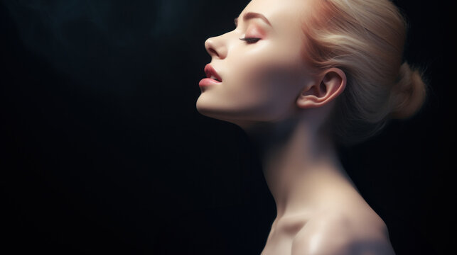 Artistic Blue Light Portrait of a Woman