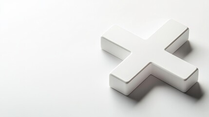 Obraz premium Minimalist White Cross on a Light Background Symbolizing Faith, Hope, and Spirituality for Effective Use in Religious and Inspirational Concepts