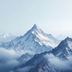 Fototapeta premium Concept photo of snow covered mountains in winter with space for text, winter landscape