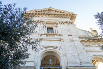 Facade view of the Basilica of Santa Francesca Romana, Rome, Italy