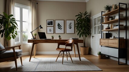 Fototapeta premium home work area_Trend inspiration for your interior designs and social networks such as YouTube, Instagram or WhatsApp. 