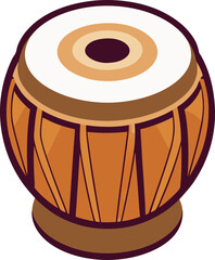 Tabla drum silhouette vector art illustration file.
