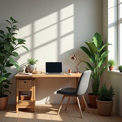 Fototapeta premium home work area_Trend inspiration for your interior designs and social networks such as YouTube, Instagram or WhatsApp. 