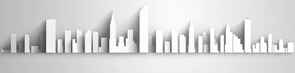 Vector illustration of urban architecture showcasing minimalist city skyline designs