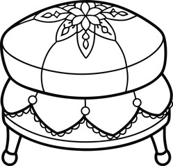 Ottoman Editable Outline Vector Graphic