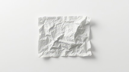 Single, crumpled tissue square, last one left on a plain surface, wood, crumpled, square