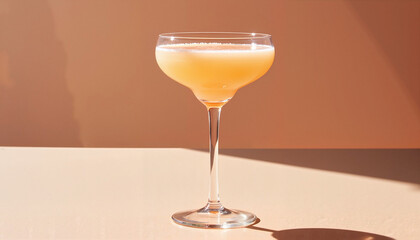 Cocktail in a glass against a warm background