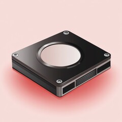 Fototapeta premium Modern black electronic component showcasing sleek design and technology.