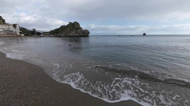 December day in Mazzaro Bay. Taormina, Sicily, Italy