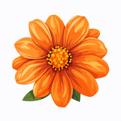 Orange flower garden nature icon isolated vector illustration for design projects