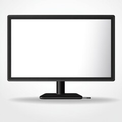 Fototapeta premium A sleek black flat-screen monitor with a blank display, perfect for showcasing digital content.