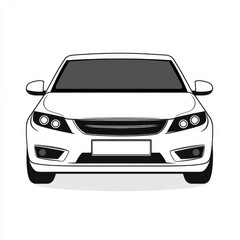 Front view of a sleek, modern white car on a clean background.