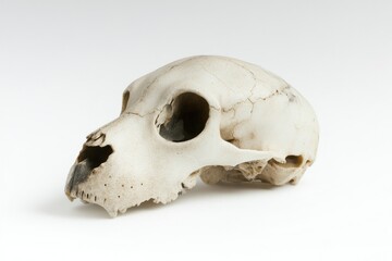 Naklejka premium A human skull is displayed on a clean white background